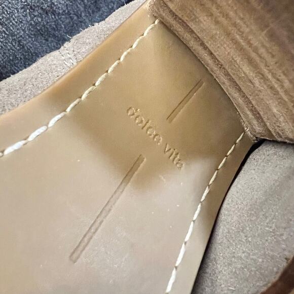 Dolce Vita Ankle Boots Womens 6 Taupe Suede Lana Zip Booties Stacked Heel Casual - Picture 10 of 12